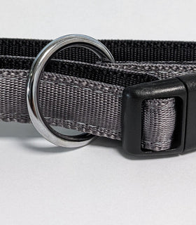 Halsband Nylon met zachte voering en snelsluiting 25 mm x 50-65 cm