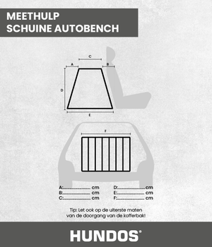 Maatwerk Aluminium Autobench Schuin 2-Vaks met matten en spijlen in de achterwand
