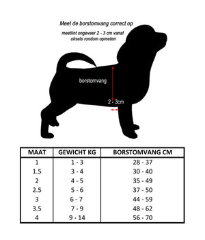 Hondentuig Fibbia verstelbaar maat 3  (44 - 59 cm)