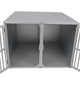 Maatwerk Aluminium Autobench Rechte 2-Vaks met matten en spijlen in de achterwand
