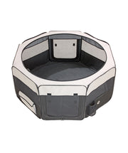 Opvouwbare Nylon Puppyren Zwart/Grijs 116 cm.