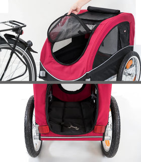 Hondenfietskar Zwart / Rood