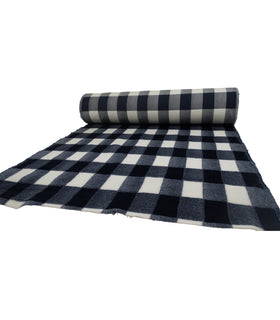 Vetbed per strekkende meter 150 cm breed blauw grijs geruit