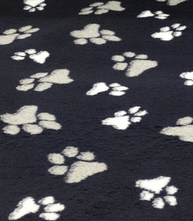 Vetbed per strekkende meter 150 cm breed donkerblauw met voetprint