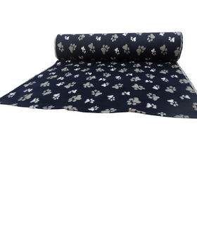 Vetbed per strekkende meter 150 cm breed donkerblauw met voetprint