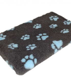 Vetbed grijs met blauwe poten 22 mm met antislip 150 cm breed per strekkende meter