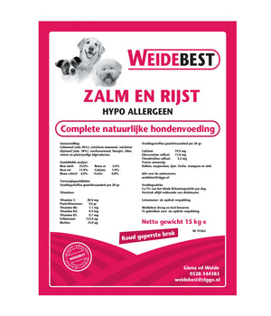 Hondenbrok geperst hypoallergeen natuurlijk  Zalm en Rijst 15 kg
