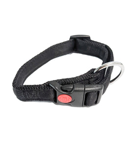 Halsband nylon met zachte voering+snelsluiting 10mm x 20-30cm